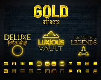 Photoshop Layer Styles - Gold Glowing Style - Gold Effects
