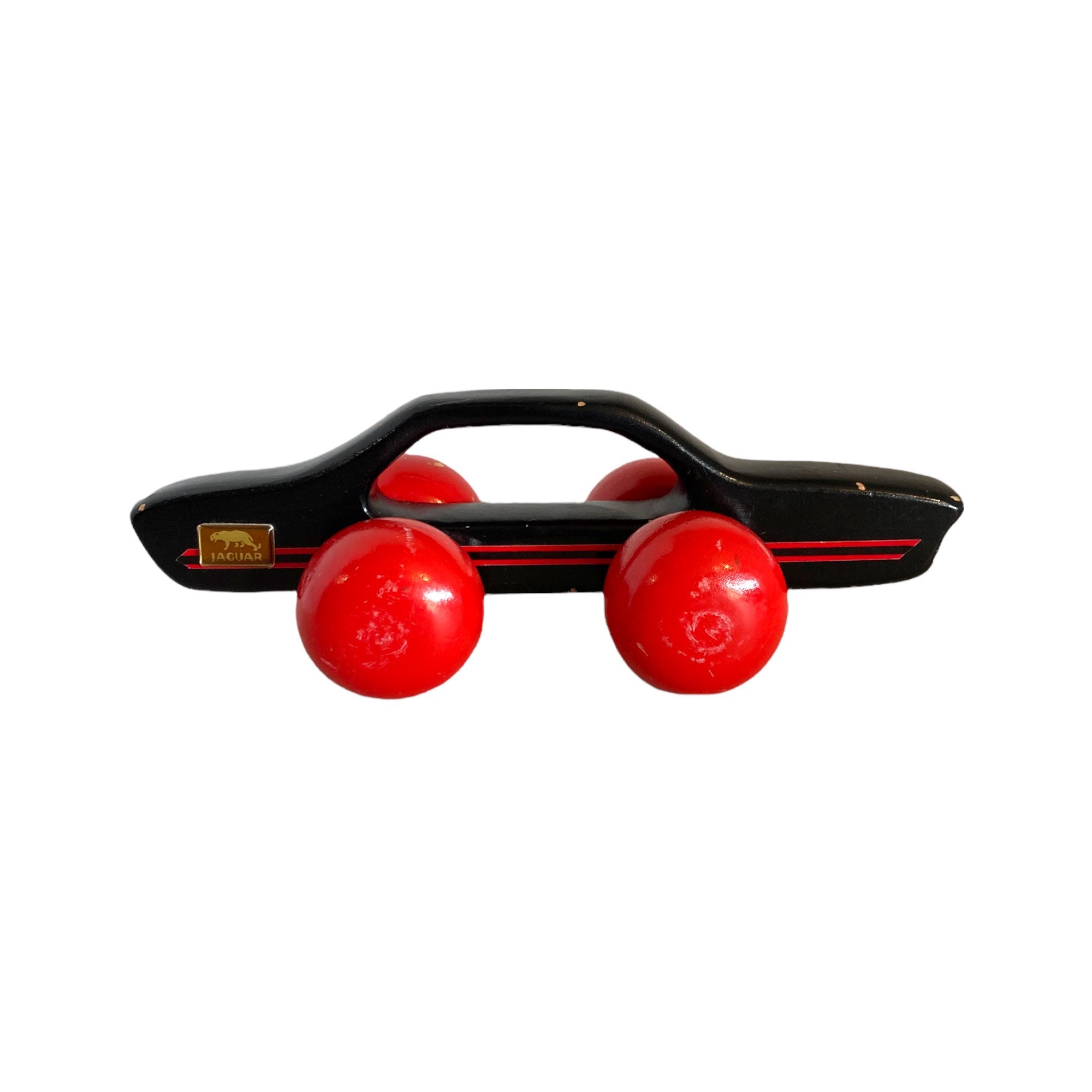 Vintage 80s 90s Jaguar Wooden Toy Push Car