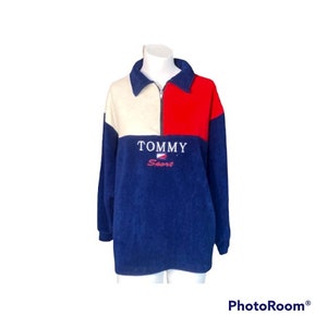 Vintage 90s Y2K Tommy Sports Colour Block Fleece 3/4 Zip Warm Fall Pullover Unisex Size XL - Etsy Vintage 90s Y2K Tommy Sports Colour Block Fleece 3/4 Zip Warm Fall Pullover Unisex Size XL - Etsy