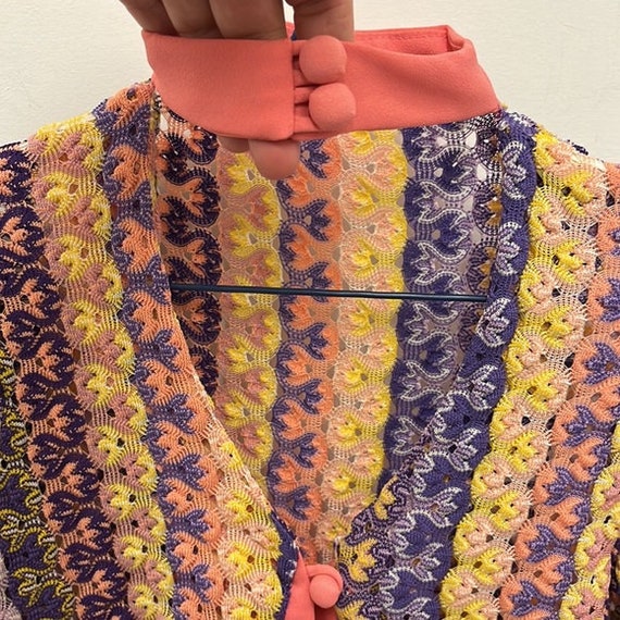 One-of-a-Kind 60s Handmade Pink Crochet Choker Bu… - image 9