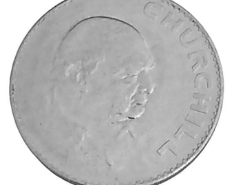 Vintage UK1965 Death of Winston Churchill Commemorative Crown Coin Uncirculated