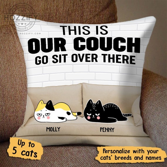 This is Our Cough Pillow Personalized Cat Pillow Cute Cat Etsy