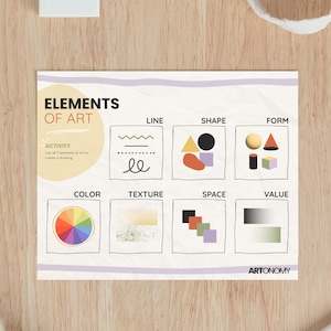 Elements of Art Poster – Printable Art Classroom Decor – Educational Art Teacher Resource – Instant Download