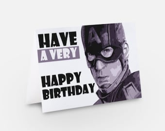 Captain America Inspired Birthday Card | Greetings Card | Avengers Inspired Birthday Card | Steve Rogers Birthday Card