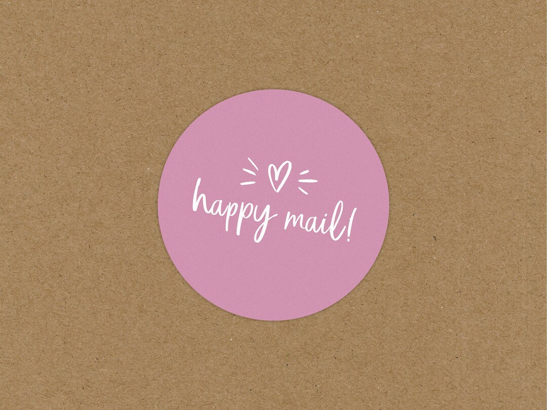 Happy Mail Stickers, Multiple Colours Available! | Happy Post Labels ...