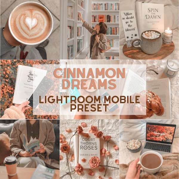 Lightroom Mobile Preset - Cinnamon Dreams - Bookstagram | Cozy | Warm | Filter | Instagram | Books | Bookish