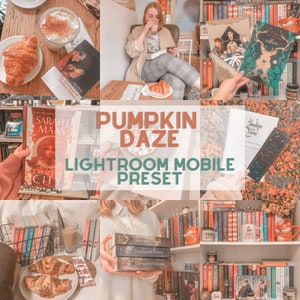 Lightroom Mobile Bookstagram Preset - Pumpkin Daze | Instagram | Books | Bookish | Filter | Cozy | Autumn | Fall | Orange
