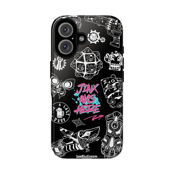 Arcane Jinx Line Art Tough Phone Cases | Arcane | Vi | Powder | Netflix | League of legends | Jinx | Game phone case