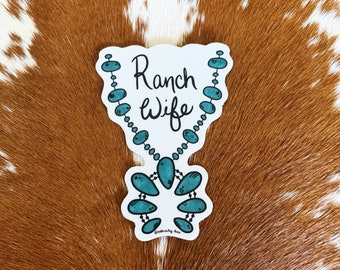 Ranch Wife Squash Blossom Vinyl Sticker/ Holographic/ Weatherproof/ Decal/ Farm/ Ranch/ Country/ Western Stickers