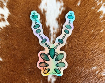 Holographic Squash Blossom Vinyl Sticker/ Holographic/ Weatherproof/ Decal/ Farm/ Ranch/ Country/ Western Stickers