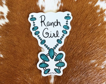 Ranch Girl Squash Blossom Vinyl Sticker/ Holographic/ Weatherproof/ Decal/ Farm/ Ranch/ Western Stickers