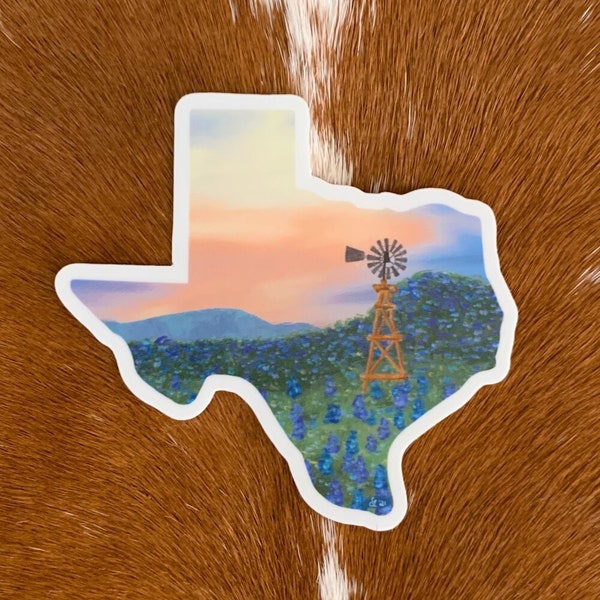 Texas Bluebonnet Vinyl Sticker/ Weatherproof/ Hill Country/ Farm/ Ranch/ Country/ Wildflowers/ Mountains/ Southwest/ Texas State Flower