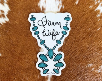 Farm Wife Squash Blossom Vinyl Sticker/ Holographic/ Weatherproof/ Decal/ Farm/ Ranch/ Country/ Western Stickers