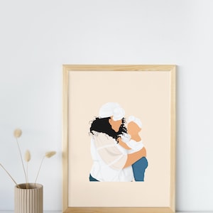 ALLEEN DIGITAAL | Anoniem portret, aangepaste digitale tekening van foto, gepersonaliseerde illustratie | verjaardag, stel, familie, verjaardag