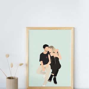 Personalised faceless illustration from photo, Custom portrait, Digital ONLY | Anniversary gift, wedding gift, couple drawing, digital art