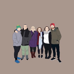Custom line drawing from photo, Minimalist Illustration, Personalised cartoon, Digital ONLY | Family portrait, Anniversary gift, Custom gift