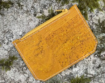 Petite pochette en cuir de liège pour cartes, pièces de monnaie et dés - Cadeau pour adolescent
