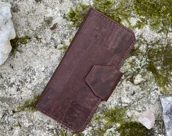 Slim Cork Leather Women's Wallet - Minimalist Billfold for Purse or Crossbody Bag, Gift for Her, Mom Gift