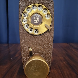 Dialoc Retro Rotary Dial Door Lock, Brown/Brass (New in Box)