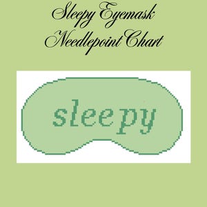 Digital Sleepy Eyemask Needlepoint Chart – Golf Canvas Download, 18 Mesh Needlepoint Pattern