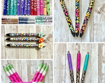 Custom Glitter PenGlitter Pen,Epoxy Pen,Personalized Pen,Glitter  Pens,Refillable Pen,Glitter Gel Pen,Gift For HerSparkly Pen Back to school