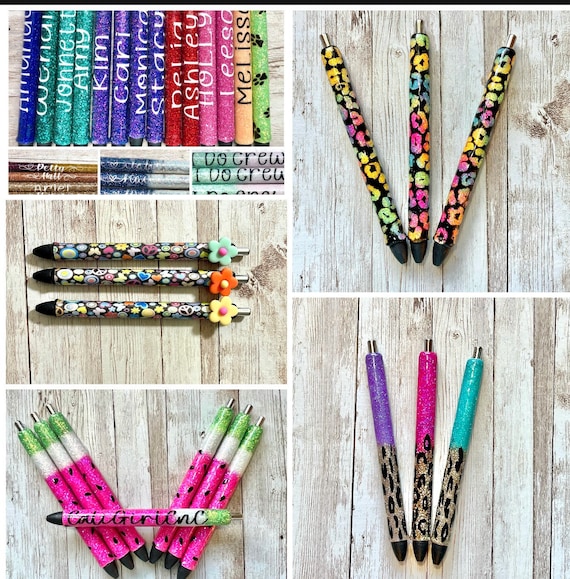 Custom Glitter PenGlitter Pen,Epoxy Pen,Personalized Pen,Glitter  Pens,Refillable Pen,Glitter Gel Pen,Gift For HerSparkly Pen Back to school