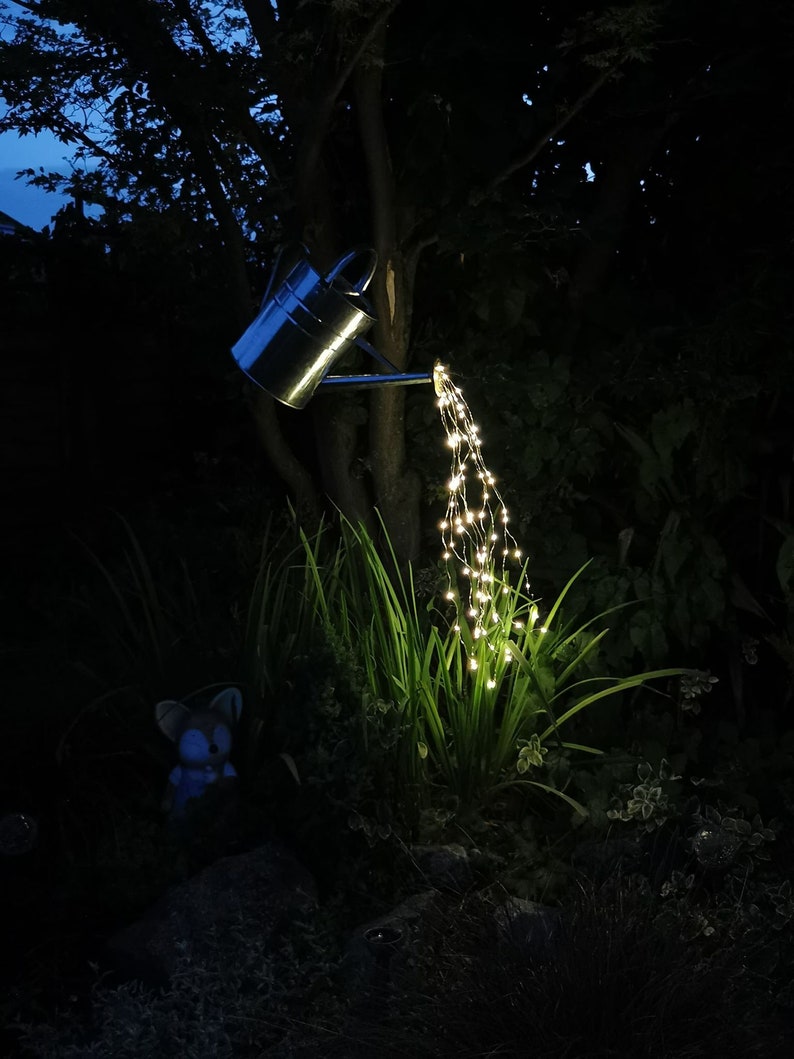 Watering Can Fairy Lights Garden Feature Etsy