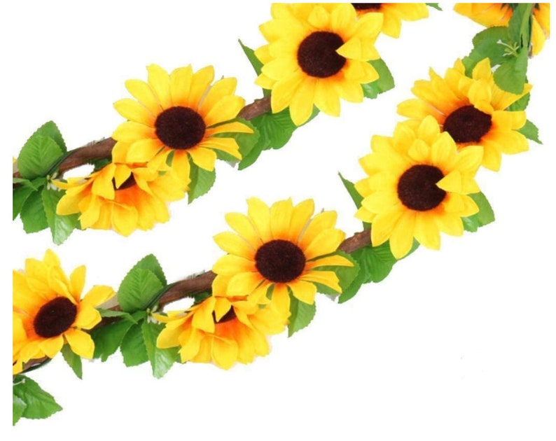 4 Packs Artificial Sunflower Garland Silk Sunflower Vine Etsy