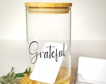 Gratitude Jar, Grateful Jar with 50 Notecards