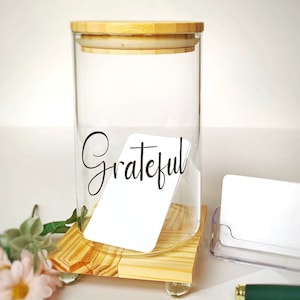 Gratitude Jar, Grateful Jar with 50 Notecards