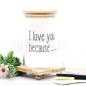 Love You Because Jar with 50 Notecards, Love Notes Jar