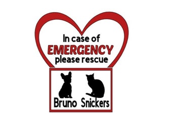Personalized Pet Emergency Decal: Rescue Pet Inside Sticker