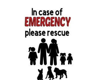 In Case of Emergency Decal for People and Pets