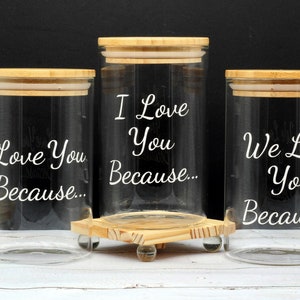 Love You Because Jar with 50 Notecards, Love Notes Jar image 6