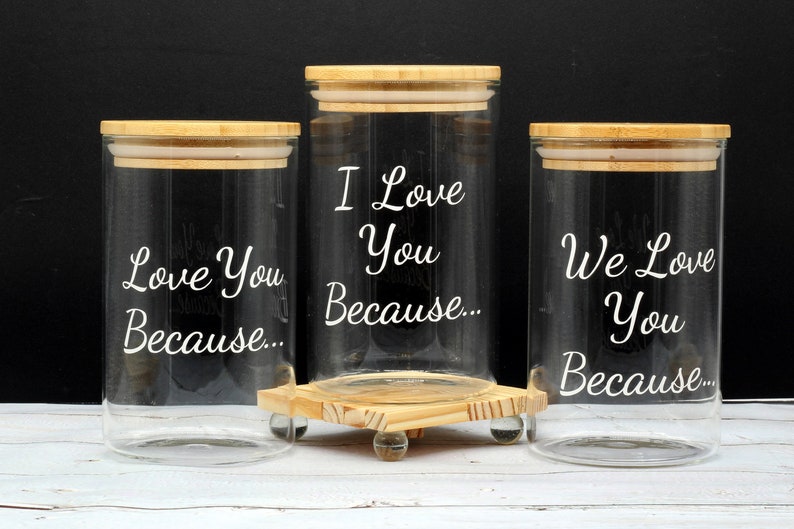 Love You Because Jar with 50 Notecards, Love Notes Jar image 6