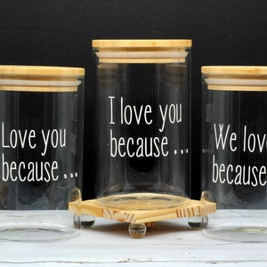 Love You Because Jar with 50 Notecards, Love Notes Jar image 5