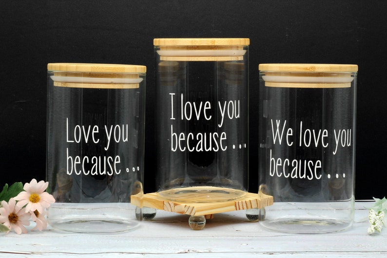 Love You Because Jar with 50 Notecards, Love Notes Jar image 5