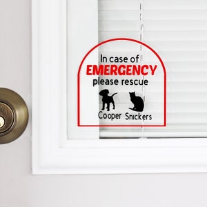 Pet Emergency Decal In Case of Emergency Pet Inside Sticker
