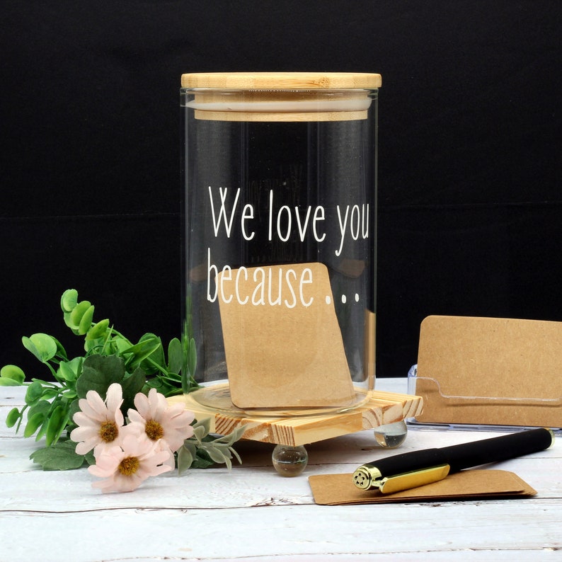 Love You Because Jar with 50 Notecards, Love Notes Jar image 2