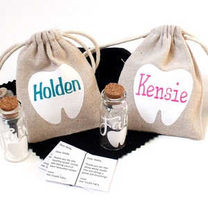 Personalized Tooth Fairy Bag, Jar, and Letters