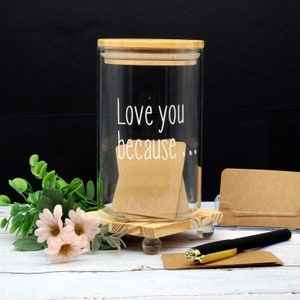 Love You Because Jar with 50 Notecards, Love Notes Jar image 3