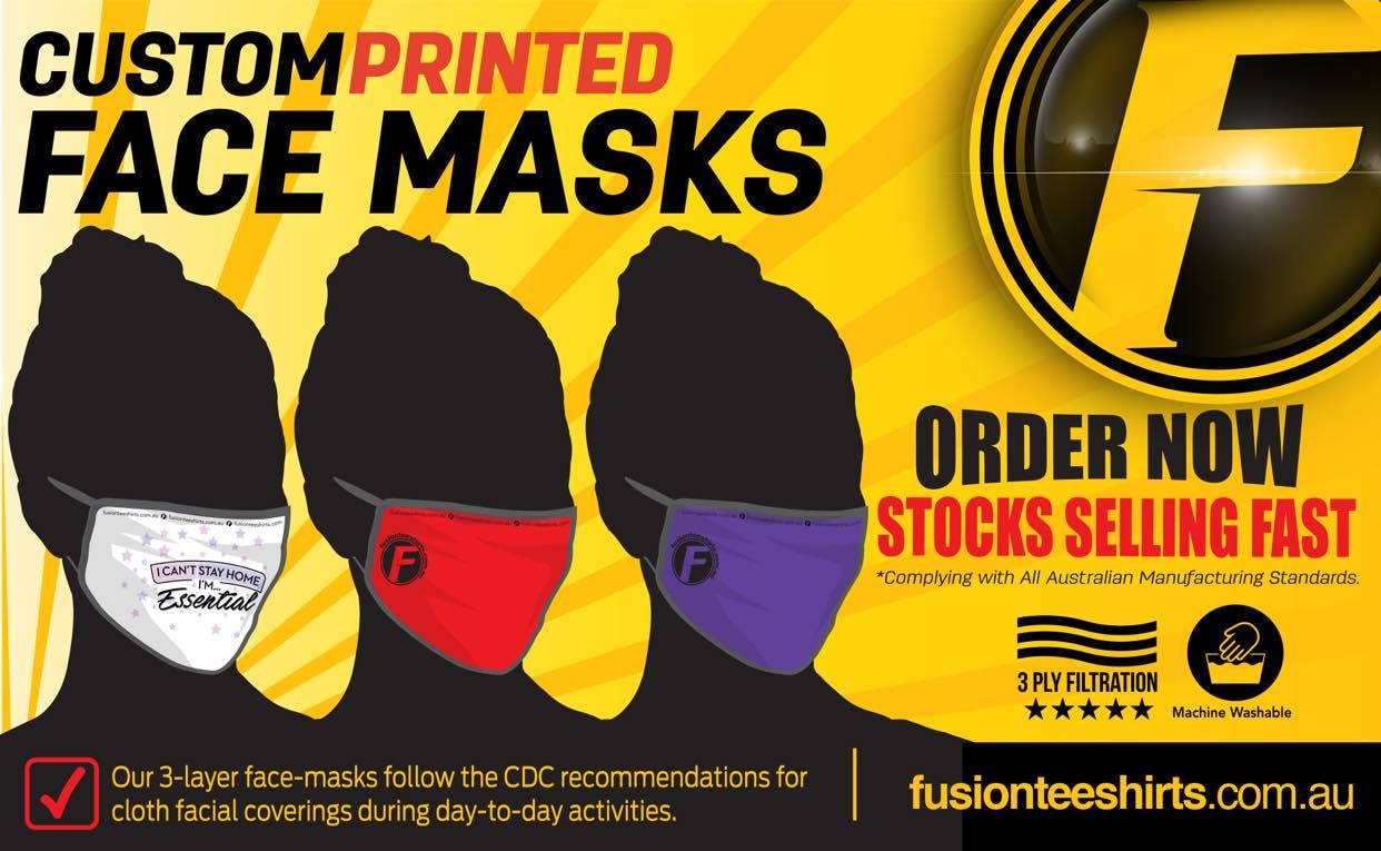 Custom Printed Face Masks Cartoon 3 Etsy