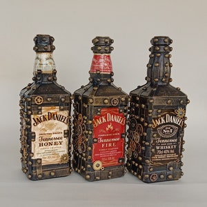 Jack Daniels Steampunk Bottle 70cl / Vintage Gift / Bookish Gift