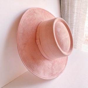 Premium Quality Boater Hat for Women, Easter Colors Hats, Spring Colors Hats, Vegan suede hats, fedora hats, trendy hats 2023