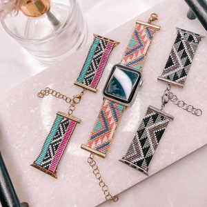 Miyuki Beaded Apple Watch Band: Stainless Steel, Adjustable Strap