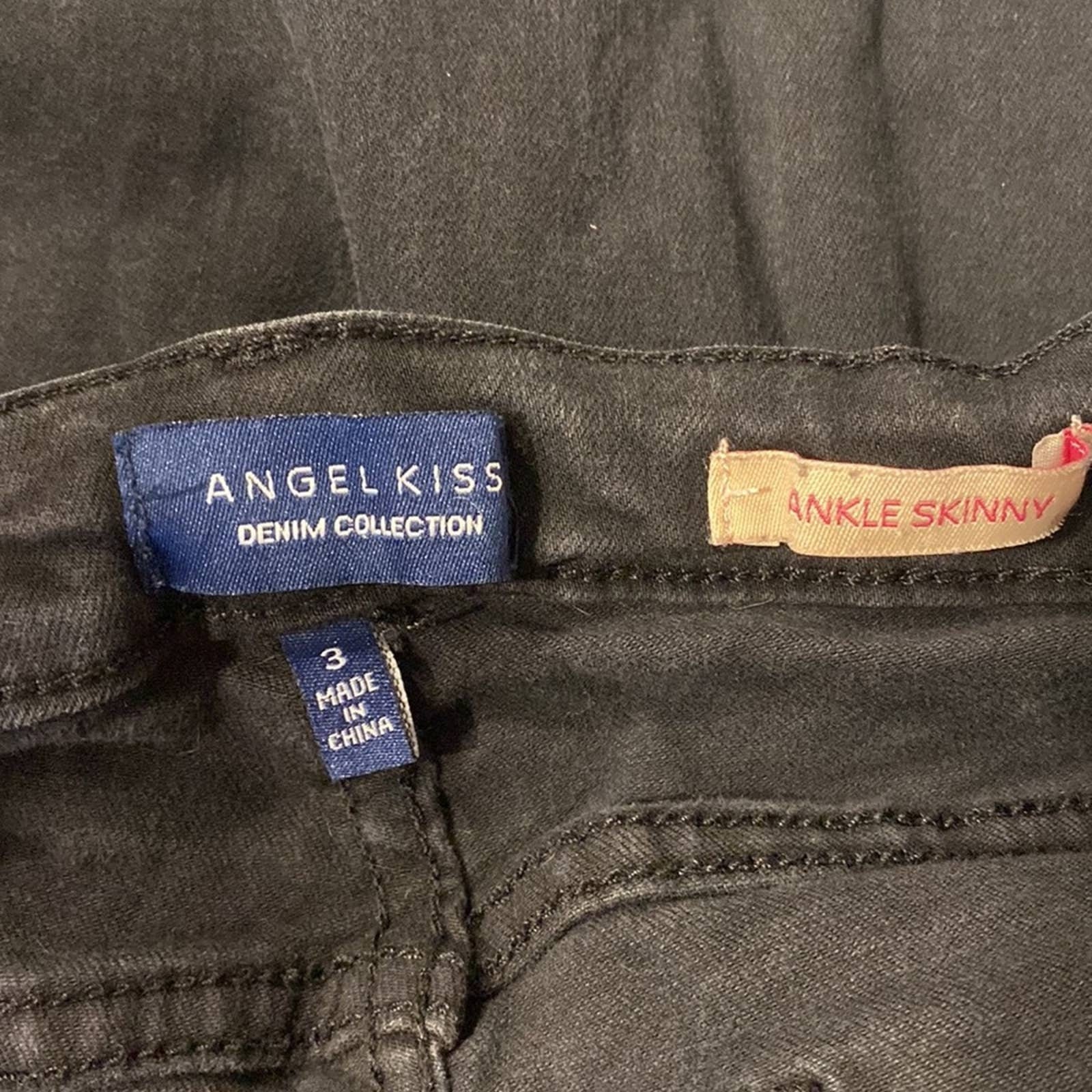 Angel Kiss Black Denim Skinny Jeans 