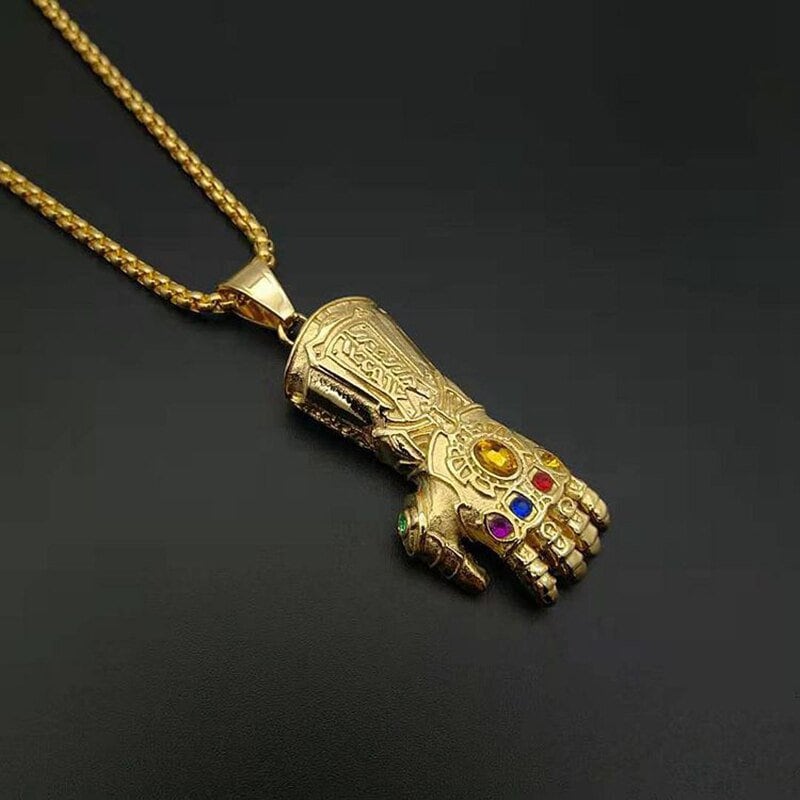 アベンジャーズエンドゲーム キーホルダー　ネックレス　兼用　セット サノス グローブ ペンダントネックレス メンズ アベンジャーズ