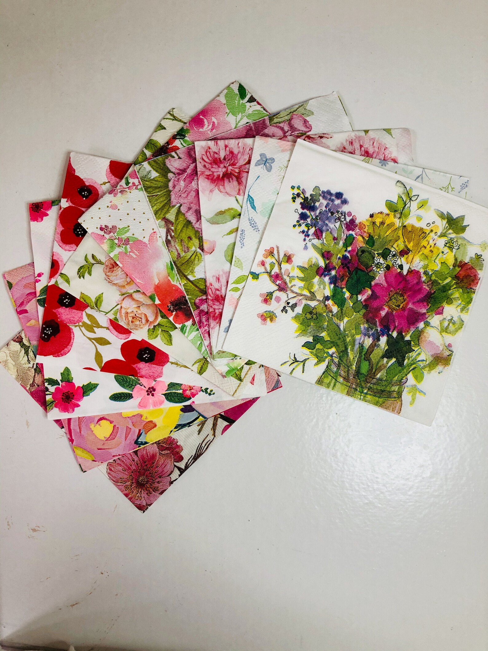 10 Floral Paper Napkins Great for Decoupaging Scrapbooking Etsy