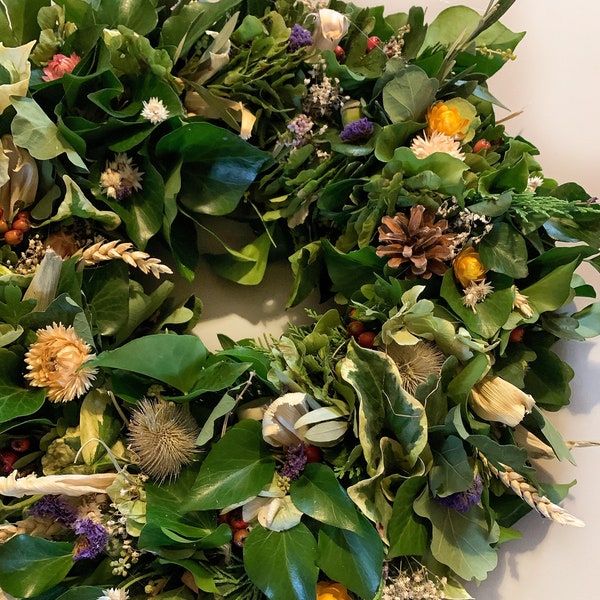 Fresh Foliage Wreath, Gift wreath, no plastic, sustainable, door wreath