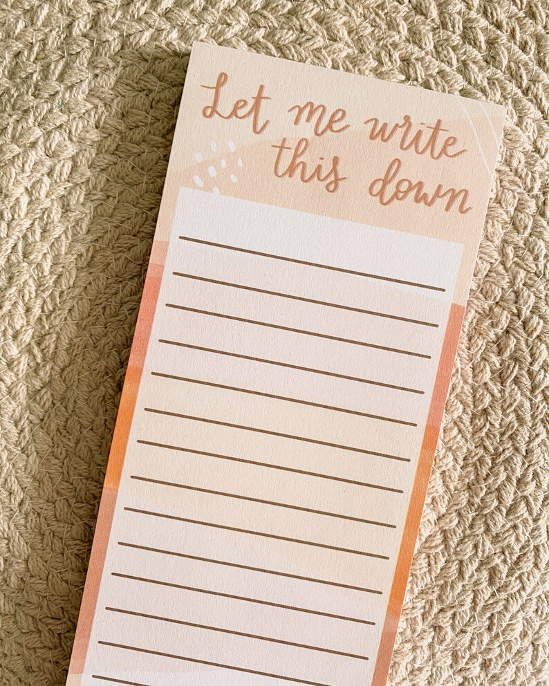 Desk Pad List Pad Shopping List Market List Notepad Memo Pad List Notepad Grocery List Skinny Notepad To Do List